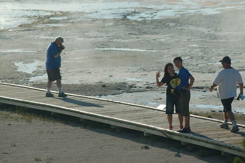 People doing photography at Yellowstone